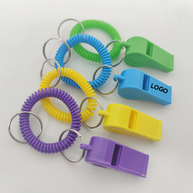 Colorful Spiral Bracelet and Keychain Whistles 