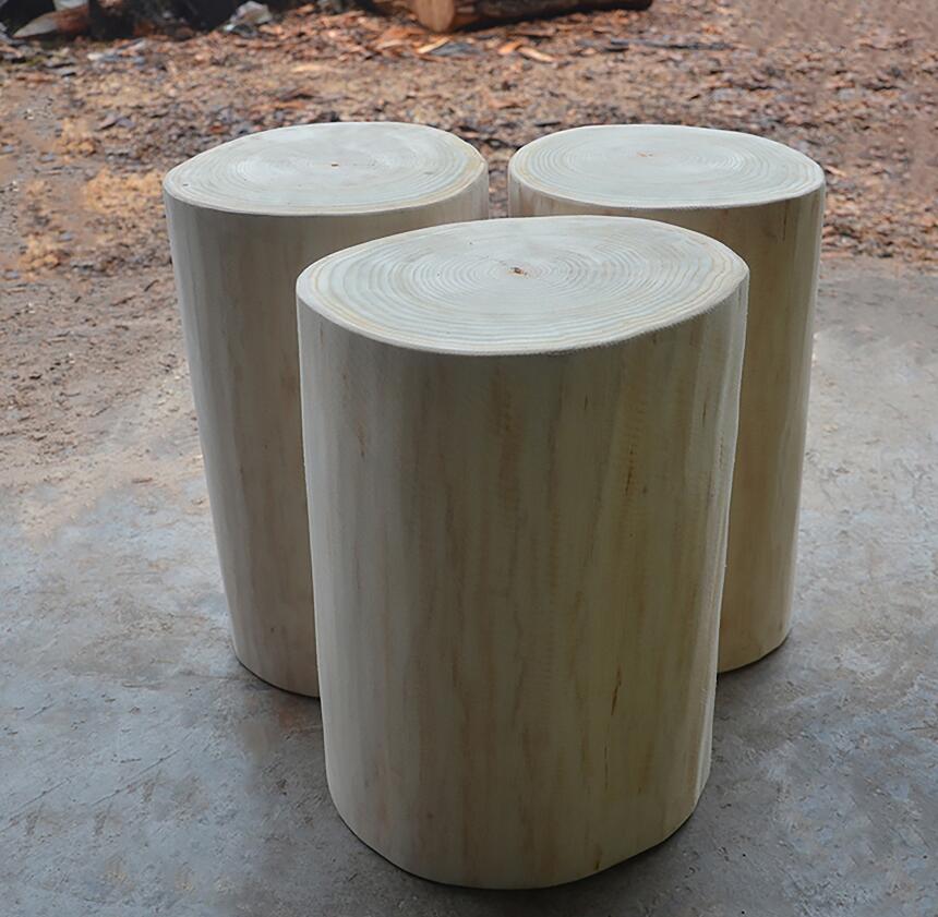 Natural Rustic Round Wood Display Stand Pedestal