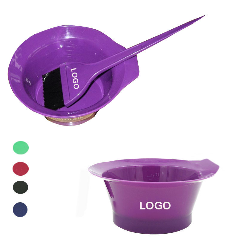 2-Piece Hair Dye Set Kit Bowl Brush Assorted Colors