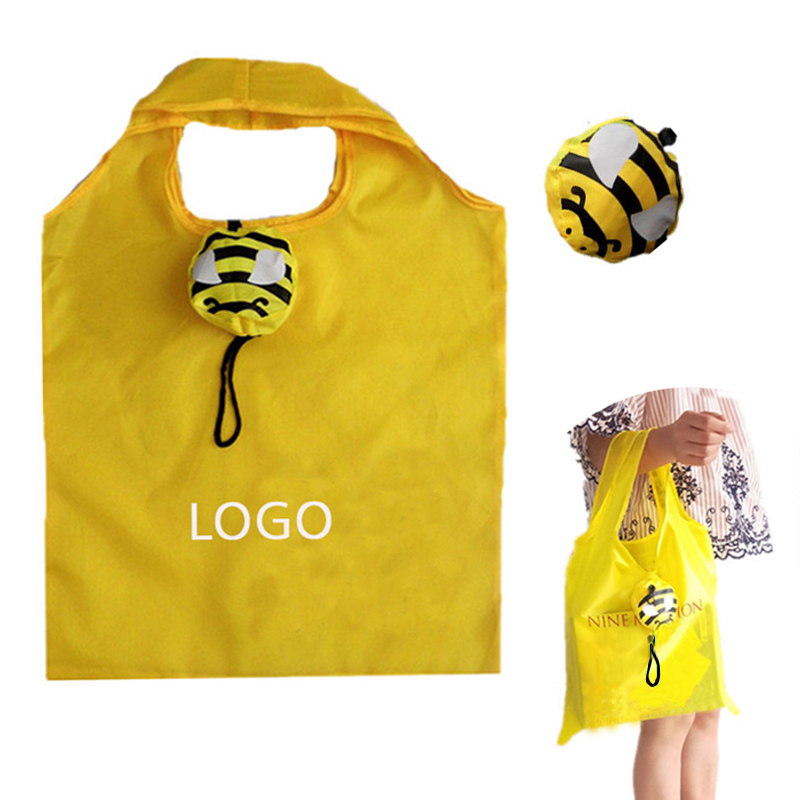 Reusable Eco Shopping Bag Foldable Polyester Handbag Folding Tote Bag Honeybee