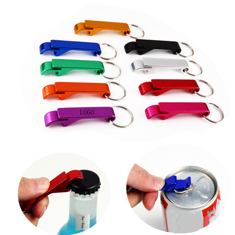 Mini Portable Aluminum Beer Bottle Can Opener Outdoor Hiking Key Chain Ring in Assorted Colors