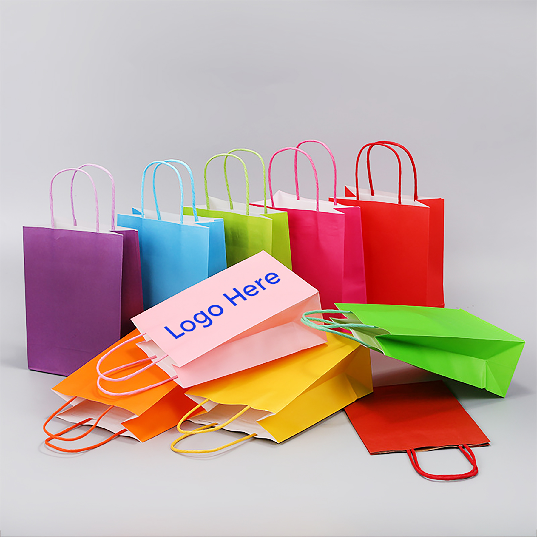 Multicolored Gift Bags with Handles