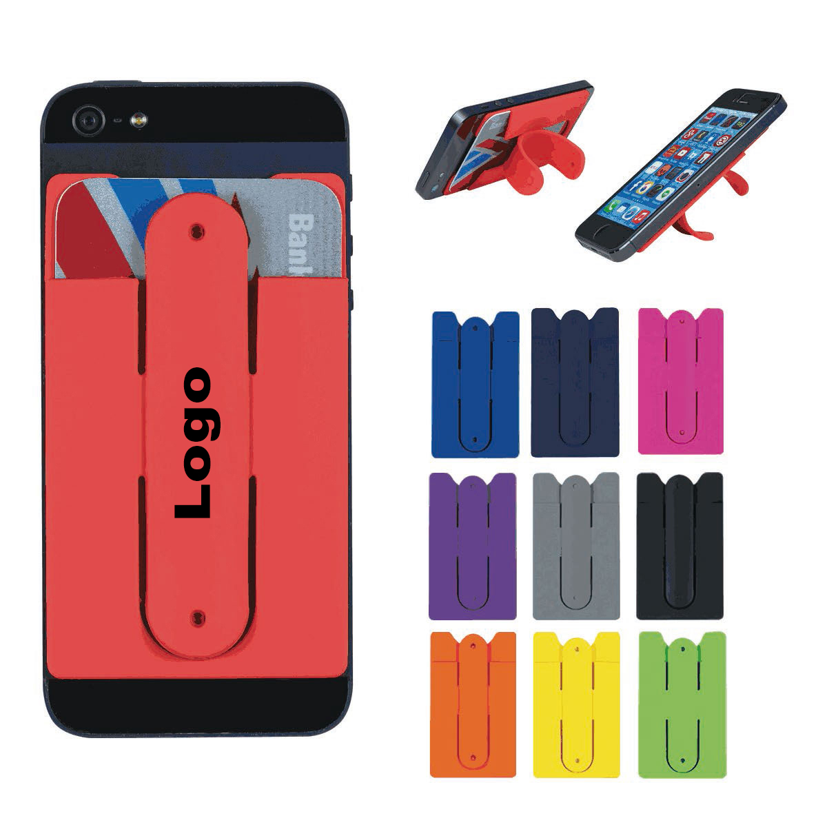 Silicone Phone Credit Card Wallet Holder
