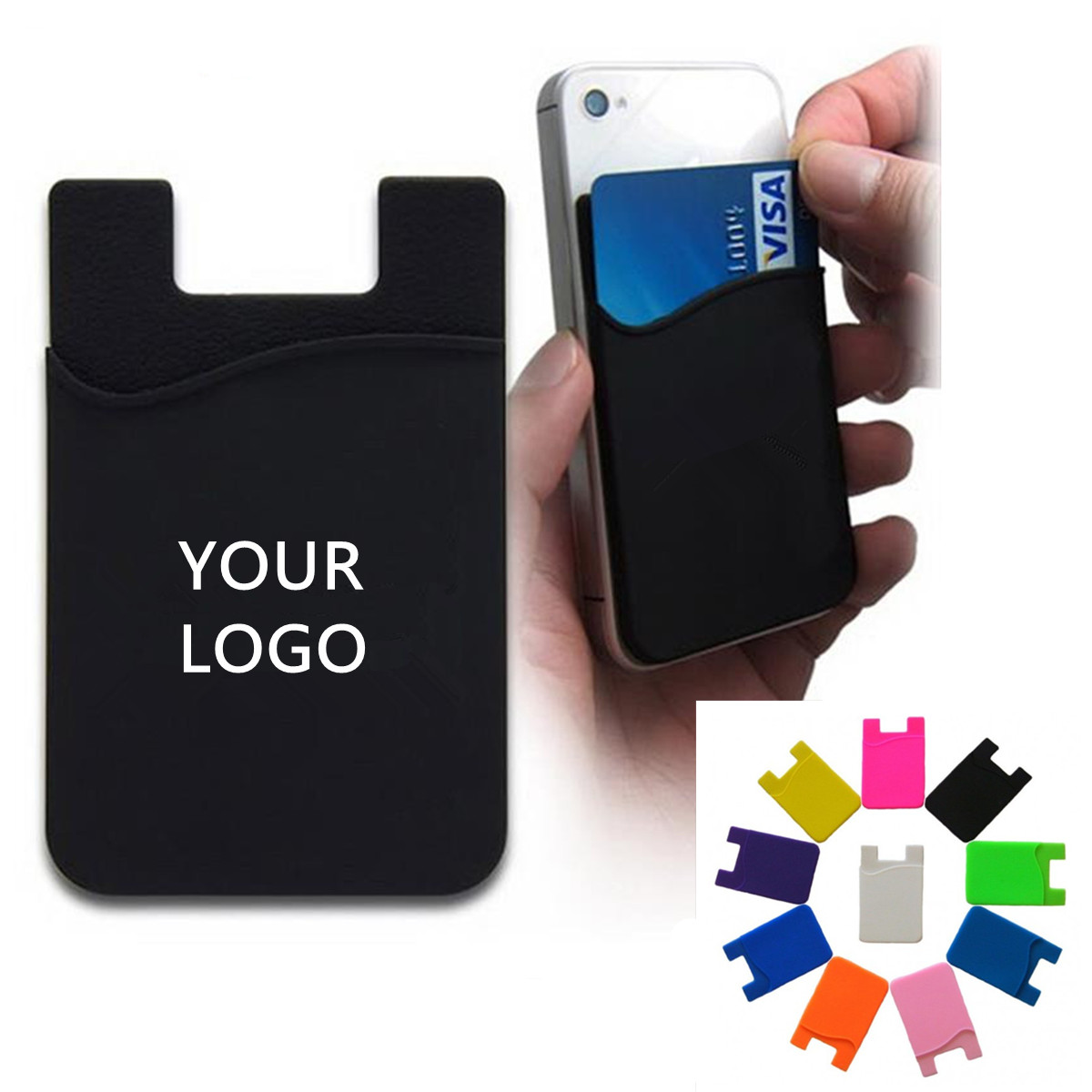 3M adhesive mobile phone wallet/ silicone card holder