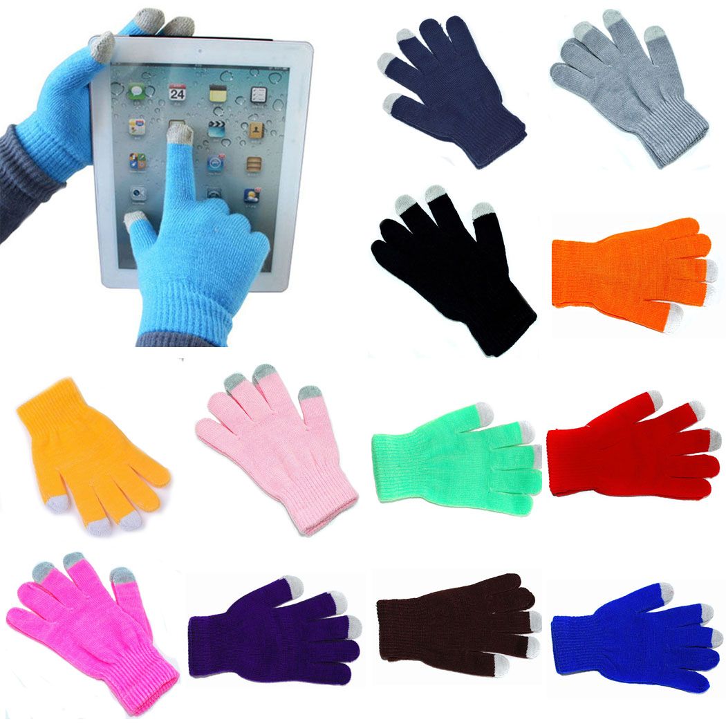 Unisex Knitted Warmer  Touch Screen Gloves