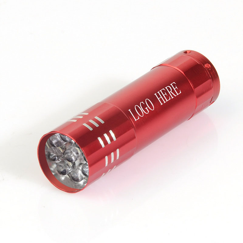 9 LED Mini Aluminium Alloy Promotional Flashlight 