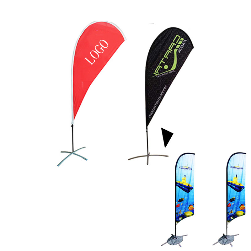 Knife Waterdrop Shaped 9ft Banner Flag with X Stand 