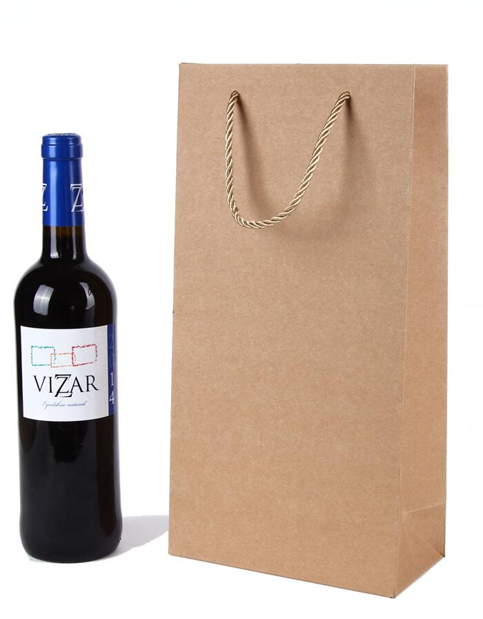 Kraft Paper Double Packing Wine Gifr Tote Bag