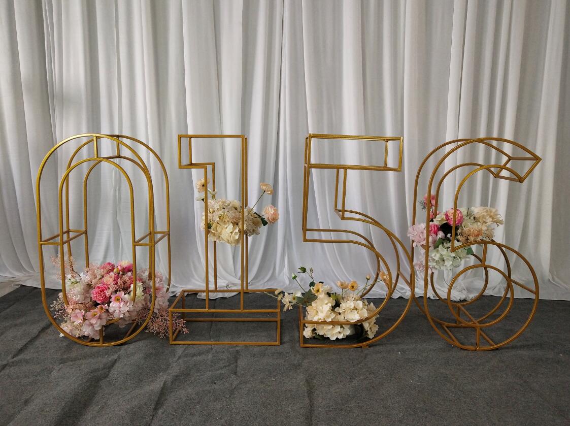 3ft High Large Gold Metal Frame Number Digits Letters