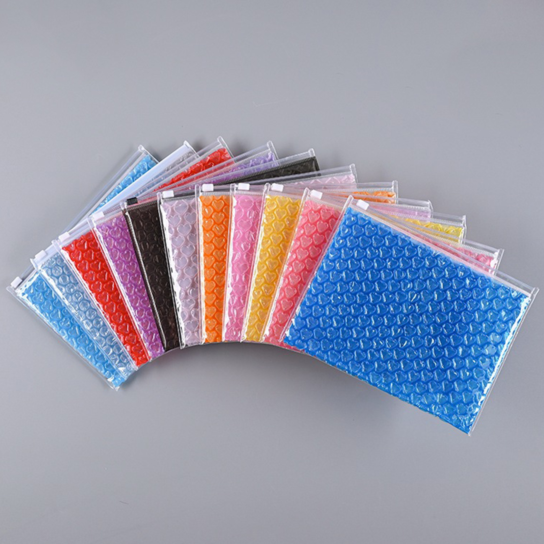 Heart Bubble Padded PVC Zipper Pouch