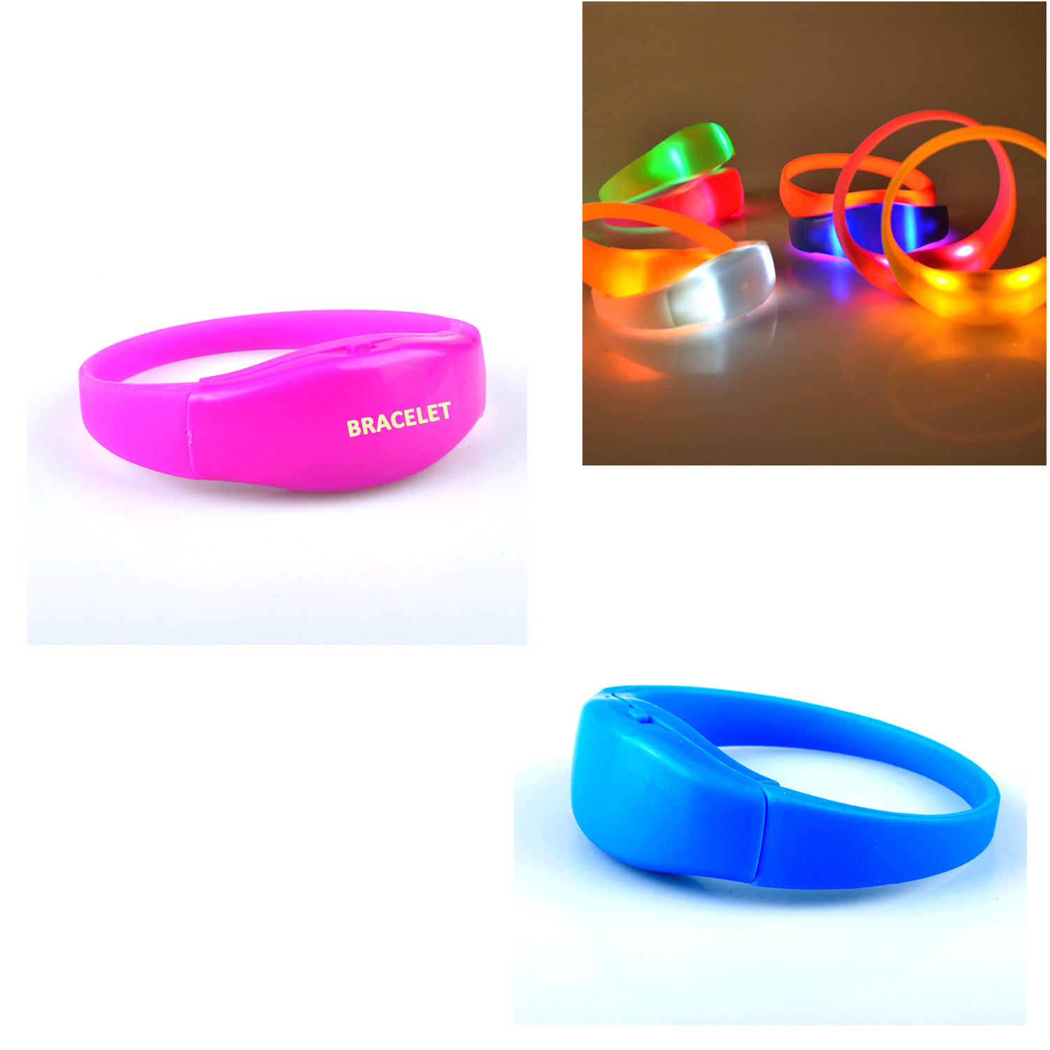 
Voice Activated LED Flashing Bracelet Wristband Bangle