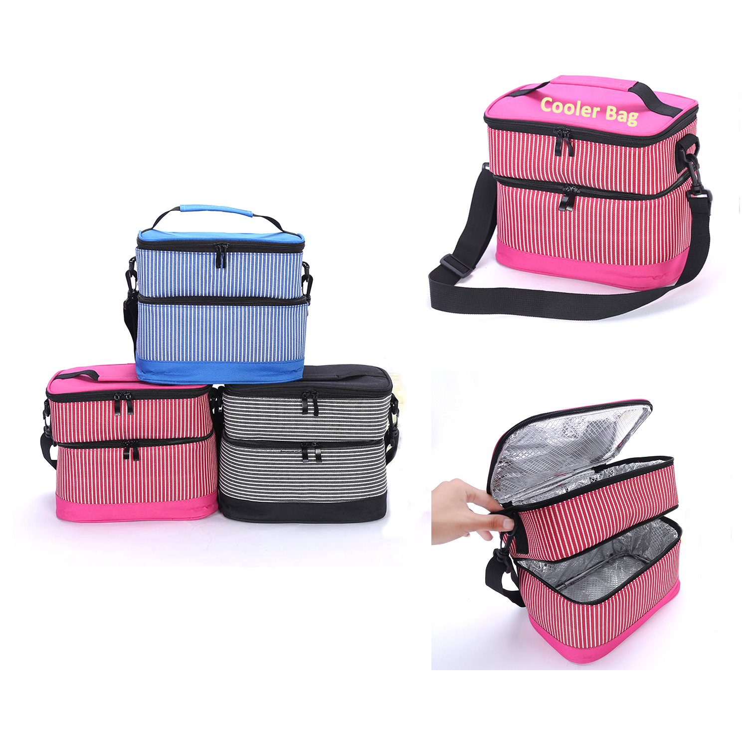 Insulated Lunch Bag Cooler with Adjustable Handle