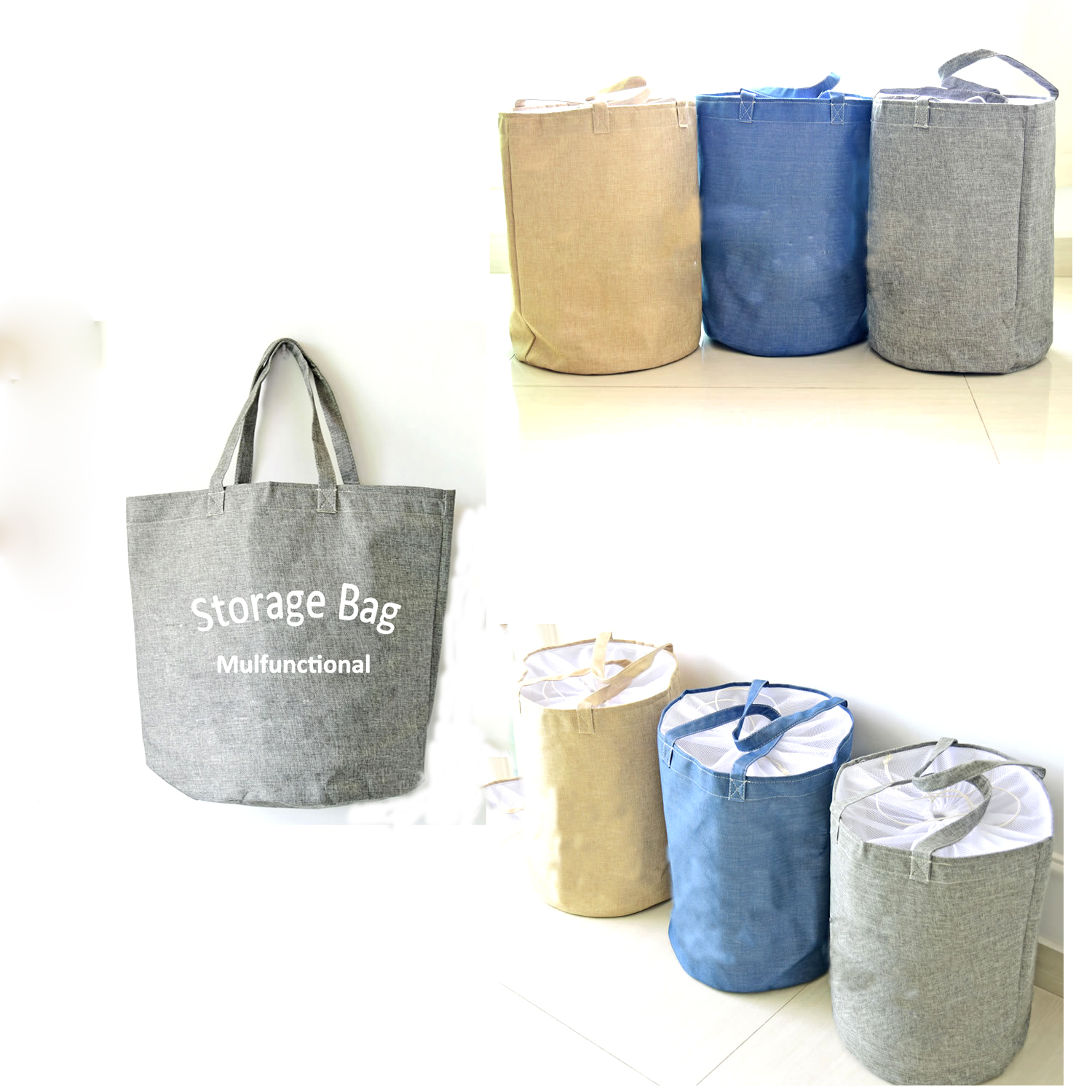 Multipurpose Storage Bag Natural Cotton Beach Bag