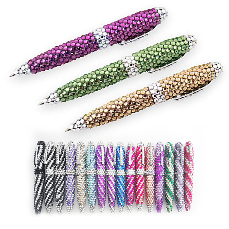 Bling Rhinestone Retractable Ball Point Pen