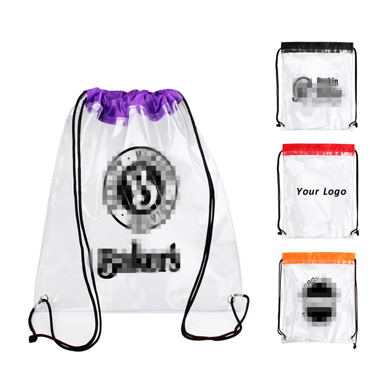 Clear Drawstring Bag Cinch Pull String Backpack  