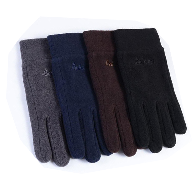 Unique Cuff Winter Gloves Solid Color Warm Knitted Thick Gloves